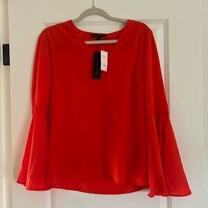 Banana republic orange, red, new lightweight, long sleeve blouse